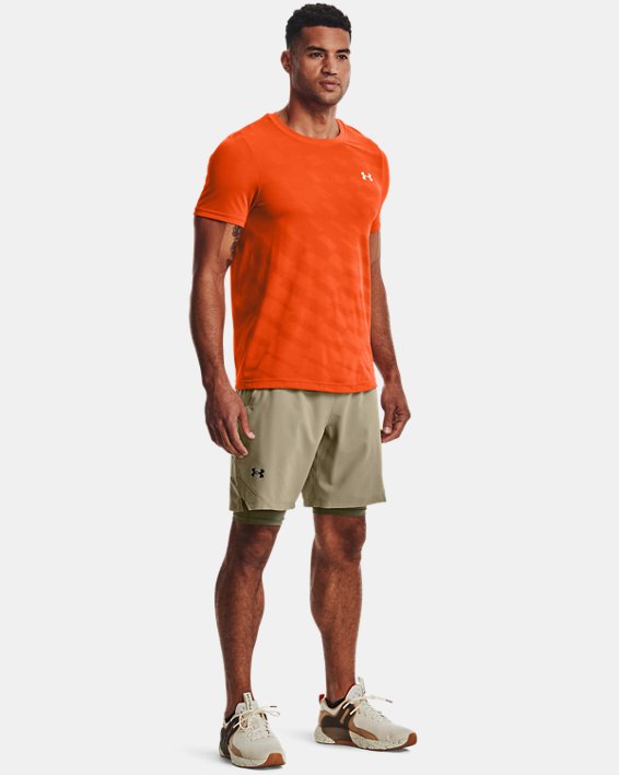 Men's UA Seamless Radial Short Sleeve, Orange, pdpMainDesktop image number 2